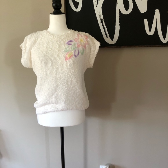 Vtg Sears Made in Taiwan Short Sleeve Sweater S - Picture 2 of 8